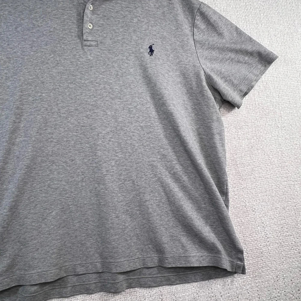 Polo Ralph Lauren Mens XL Pima Soft Touch Polo‎ Shirt Heather Gray Short Sleeve